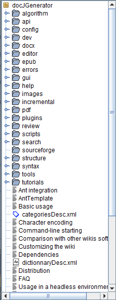 Editor tree - DocGenerator