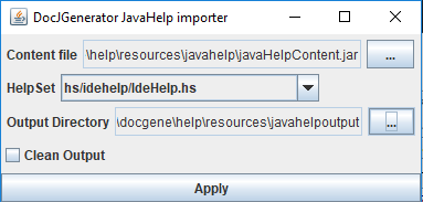 JavaHelp importer